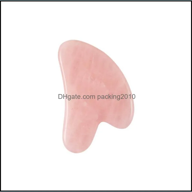 rose quartz jade guasha board natural stone chinese style products scraper tools for face neck back body acupuncture pressure therapy 870