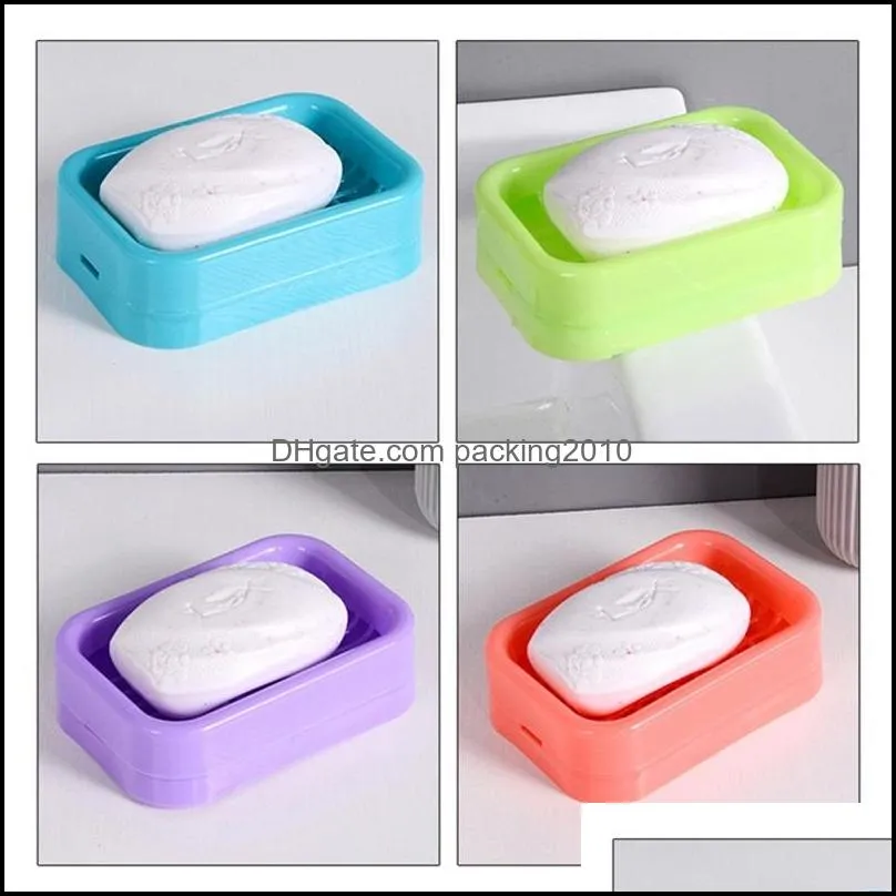 draining plastic soap holder double deck creative soaps rack box shower room storage 0 55nh q2