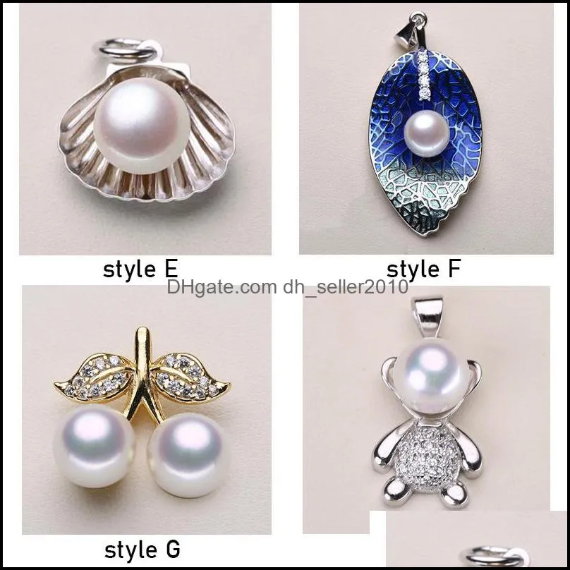 20 styles pearl pendant 925 silver necklace 610mm oblate pearl necklace women fashion jewelry wedding gift