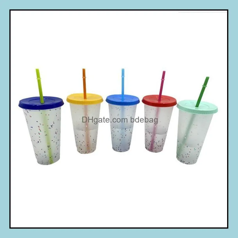  est24oz color changing cup plastic drinking tumblers with straw summer reusable cold drinks cup magic coffee beer mugs 83 s2