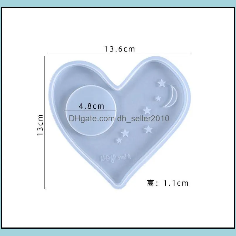 new style heart coaster silicone molds coffee cup mat resin epoxy mold moon star heart casting mold diy craft