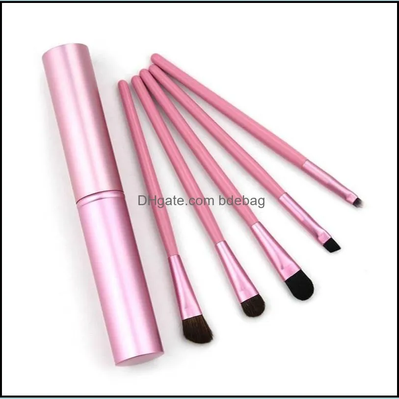 eye shadow make up brushes kit wood handle fibrous eyeliner brush set multi color lady cosmetics beauty tools 4 9ks g2