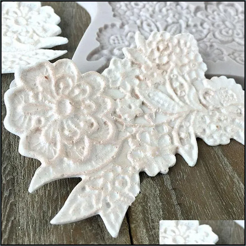 lace border decor flower mould silicone mold fondant cake decorating tool gumpaste sugarcraft chocolate forms bakeware 220601