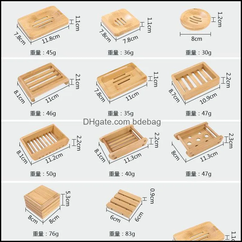 soap dish holder wooden natural bamboo soap dishes simple bamboo soap holder rack plate tray round square case container 2837 q2