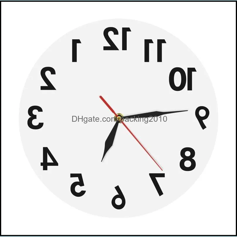 reverse wall clock unusual numbers backwards modern decorative clock watch excellent timepiece for your wall 2180 v2