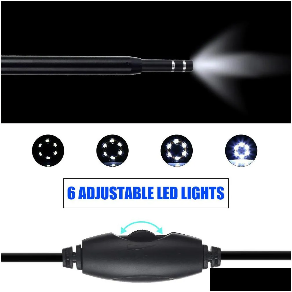 epack in ear cleaning endoscope spoon mini camera ear picker  visual mouth nose otoscope support android pc