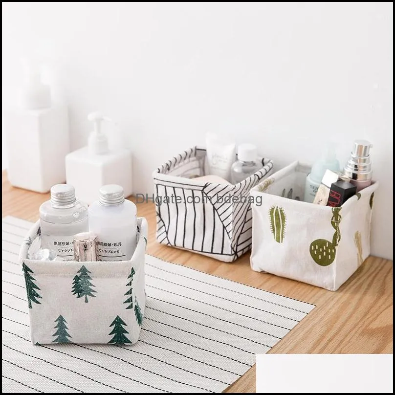 cotton linen desktop storage boxes office table stationery storages cases home furnishing cosmetics store up organizers 2 2ws l1