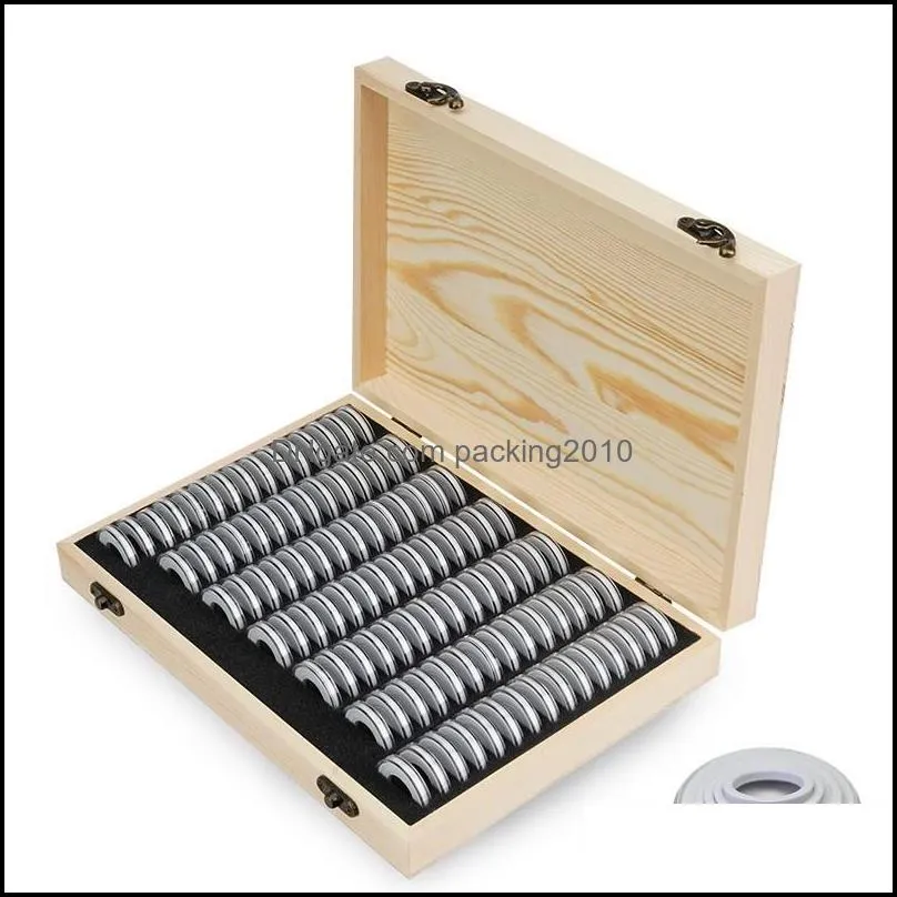 coins collection storage boxes wooden protection organizer protable engrave cases home vintage button shipping sealed 39hf l2