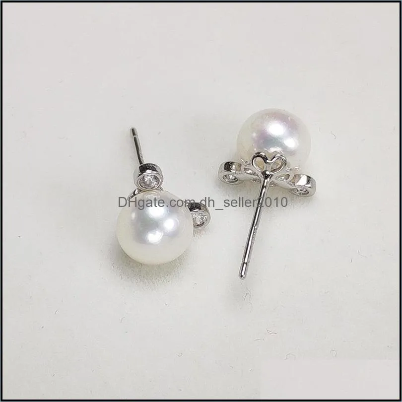 100 pearl earrings s925 sterling silver stud earrings fashion jewelry 67mm frog pearl earrings for women girl diy wedding gift
