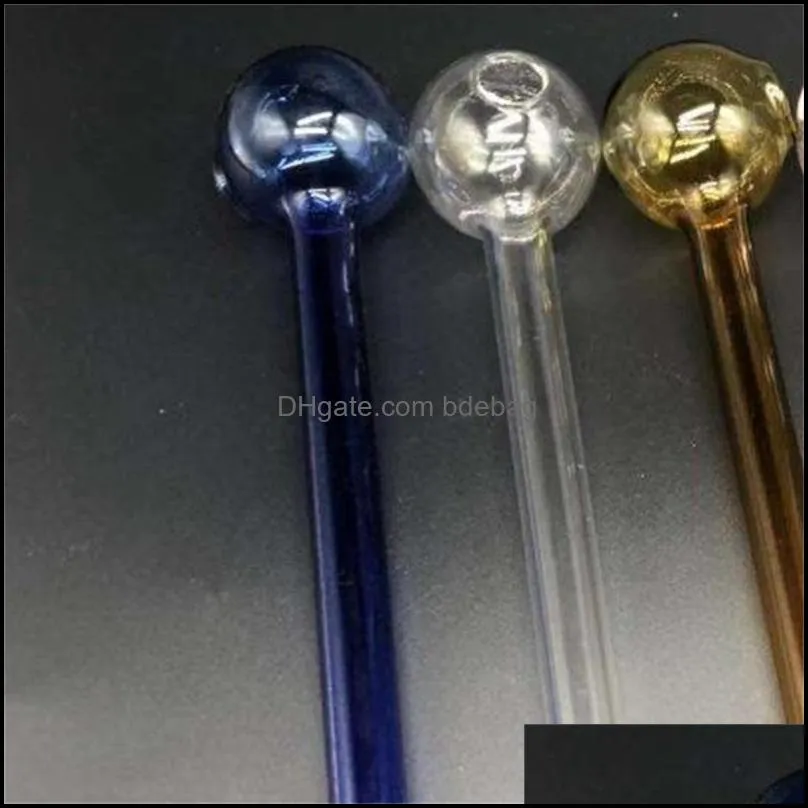 handicraft glass pipe multi colours high borosilicate glasses hand spoon smoking pipes straight type smoking tool arrival 2 6qf l2