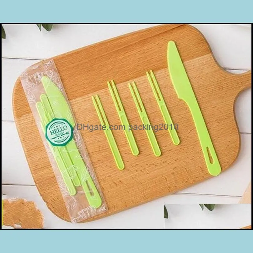 disposable knife fork tableware suit plastic dinnerware kit mid autumn festival moon cake dinner service set sell well 0 17bq j1