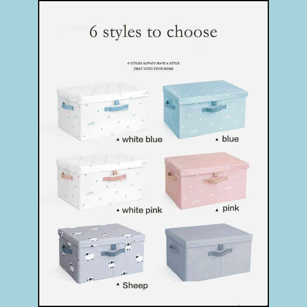 large capacity storage boxes with lids folding organizer closet clothes quilts toys sundries 211102