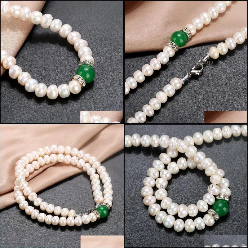 beautiful freshwater pearl necklace for women 78mm white pearl necklace with agate fashion jewelry gifts wholesale jewelry 6 pcs/lot