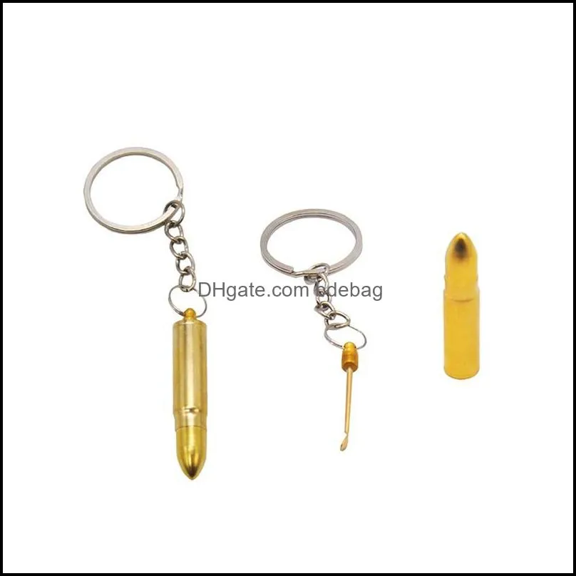 portable dabber tool metal color hidden cigarette spoon keychains alloy smoking accessories for wax dry herb 2 8yh e1