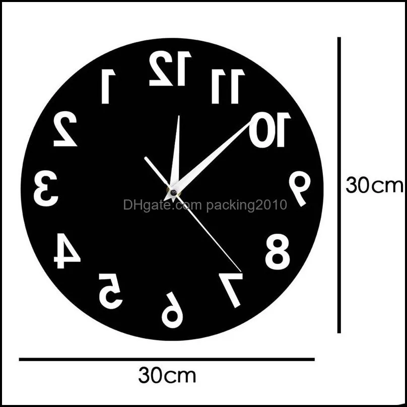 reverse wall clock unusual numbers backwards modern decorative clock watch excellent timepiece for your wall 2180 v2