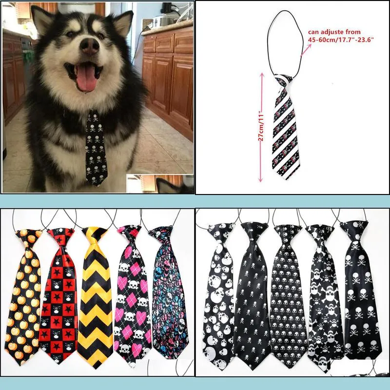 dog apparel 60pcs/lot halloween large neck ties adjustable neckties accessories pet supplies