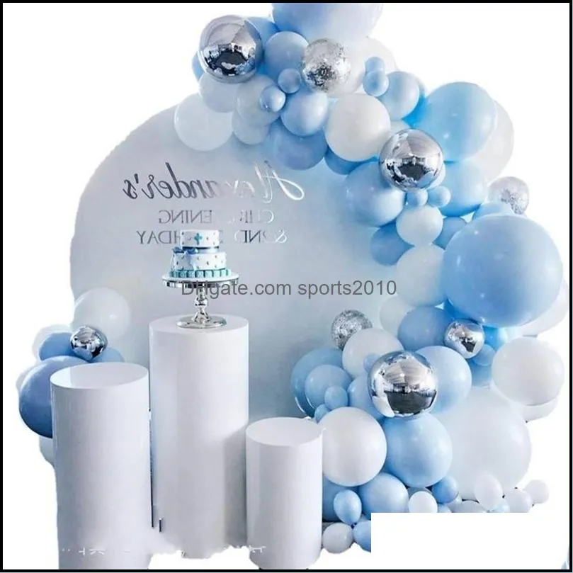 blue silver macaron metal balloon garland arch happy birthday party decoration kids wedding birthday baloon baby shower boy girl 716