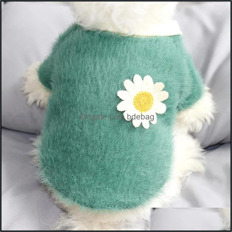 dog apparel clothes winter warm cute flower pet puppy clothing for small dogs pug coat 1833 v2