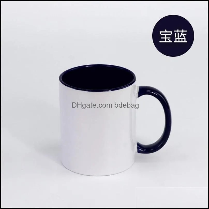 blank sublimation ceramic mug color handle inside cup by ink diy transfer heat press print sea hhc6845 1780 t2
