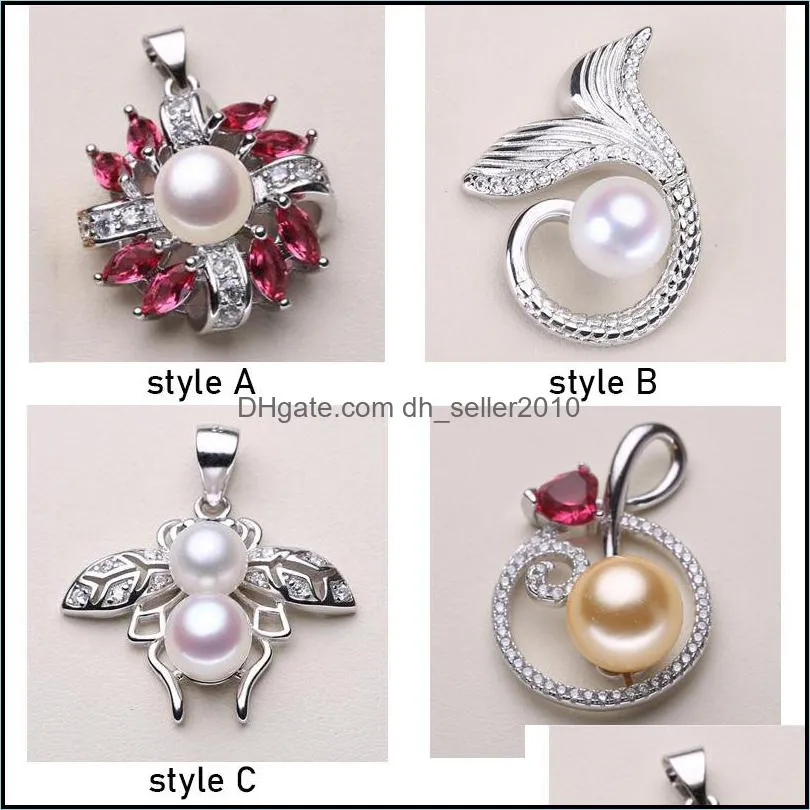 20 styles pearl pendant 925 silver necklace 610mm oblate pearl necklace women fashion jewelry wedding gift