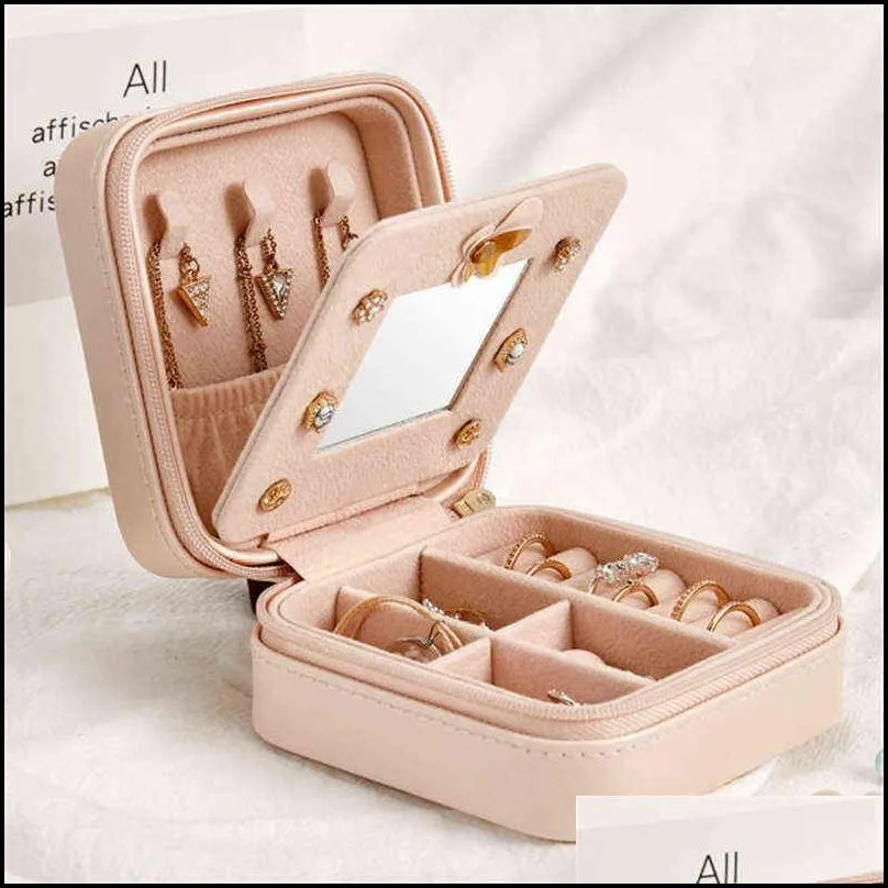 jewelry box travel comestic casket organizer makeup lipstick storage beauty container necklace birthday gift 211102