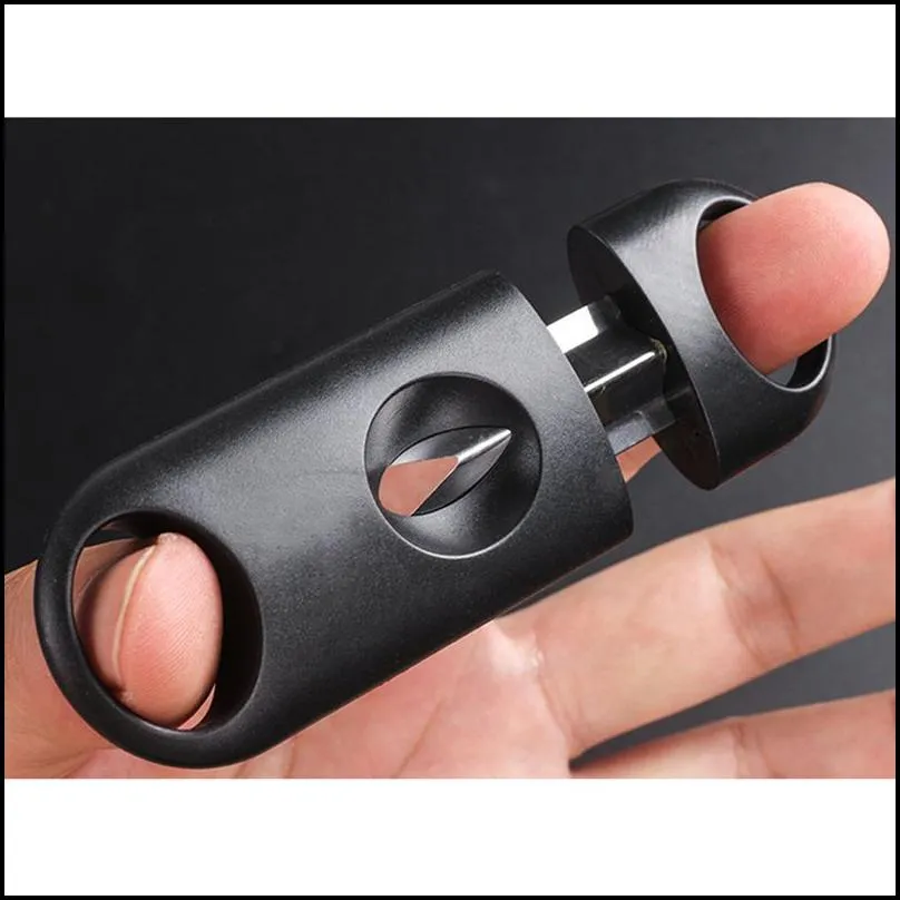 cigar scissors stainless steel vblade cigar cutter metal cut devices tools smoking accessories plastic 2 colors