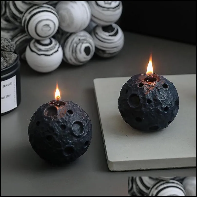 ins style diy gift box set moon aromatherapy candle bedroom creative decoration with hand gift spherical moon candle