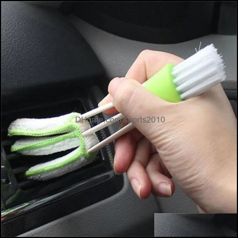 automobile cleaning dust brush air conditioner outlet dashboard soft hair double brushes clean tool 2 2ay y2