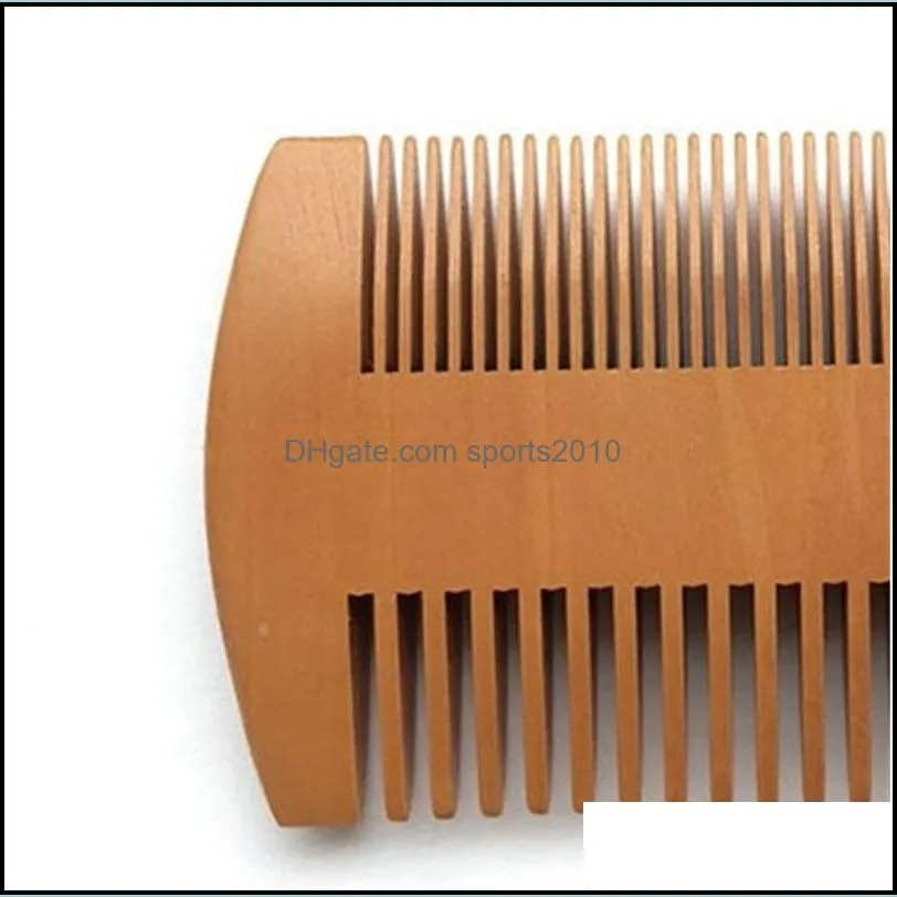 thick wood beard combs burlywood double sided care hair comb narrow hairdressing styling brush pocket barber household 1 85my f2
