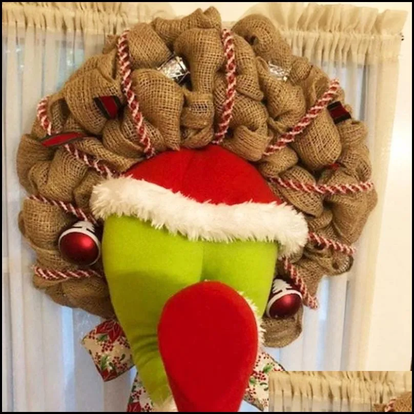 christmas decorations take easter big thief burlap stealer design home front door wreath hoop xmas decor 220909