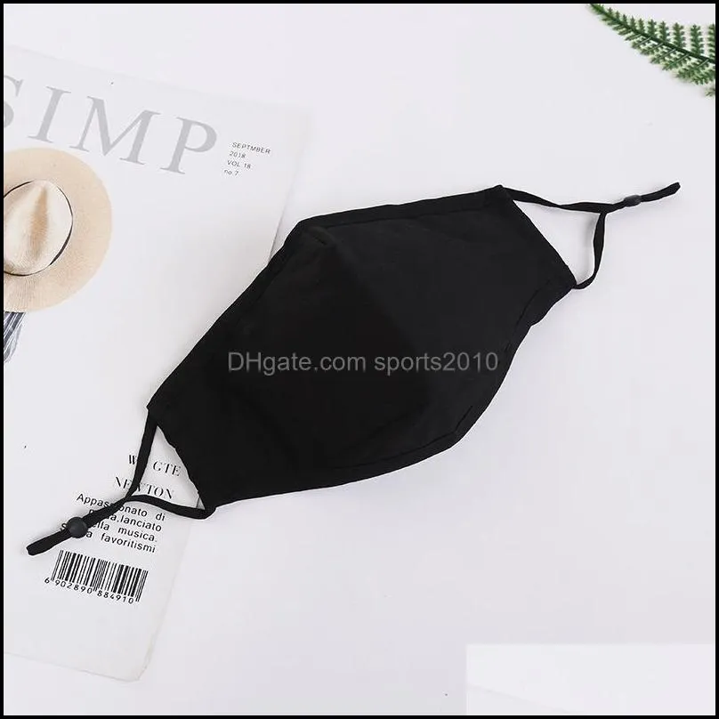 fashion unisex cotton face masks with breath valve pm2 5 mouth mask antidust reusable fabric mask 1707 t2