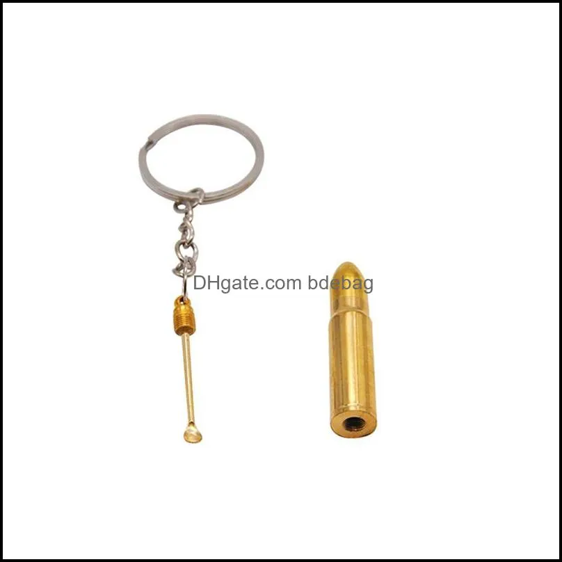 portable dabber tool metal color hidden cigarette spoon keychains alloy smoking accessories for wax dry herb 2 8yh e1