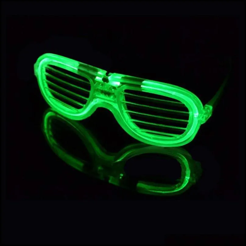 party masks wedding mask glasses entertainment funny tricks toy led flashing shutter glowing blind glass with battery 1371