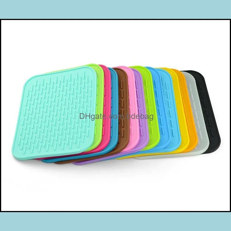  pattern multi function placemat silicone pad multicolour table mat heat insulation kitchen baking 21 5x15 5cm 2 5tz d2