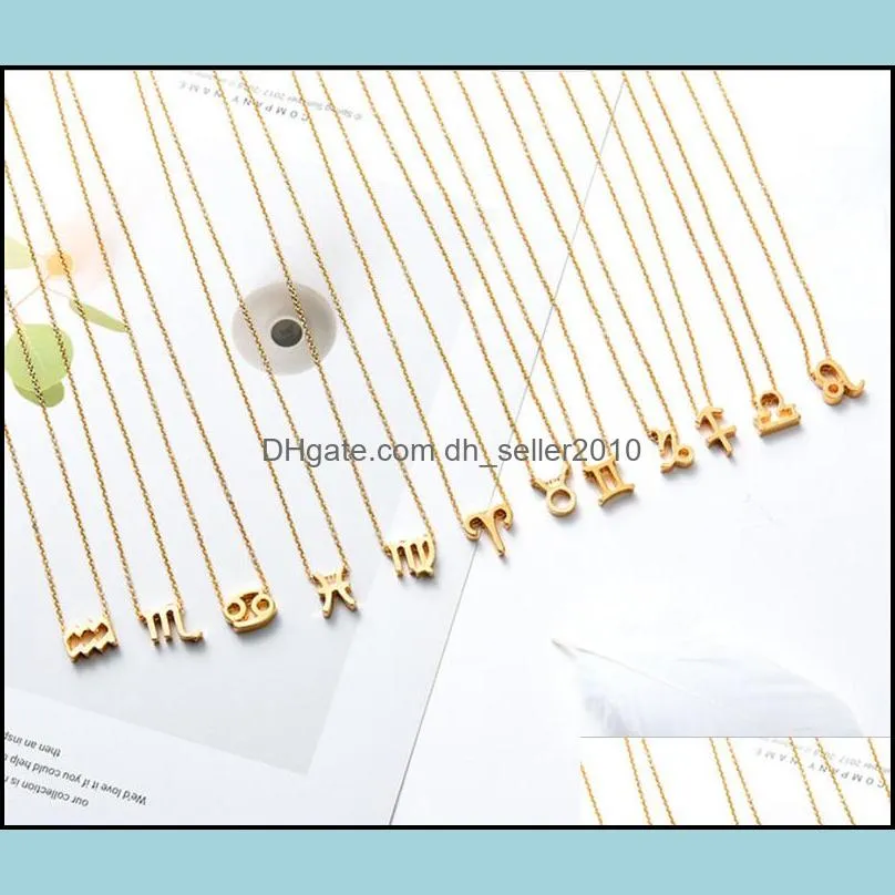 minimalism 12 constellation cancer necklaces for women zodiac chains necklace valentines gifts fashion jewelry with white card