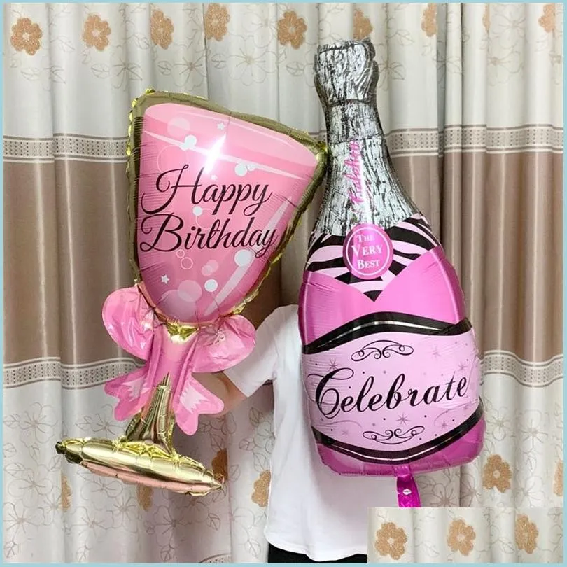 christmas decorations big helium balloon champagne goblet wedding birthday party adult kids ballons globos event supplies 220829