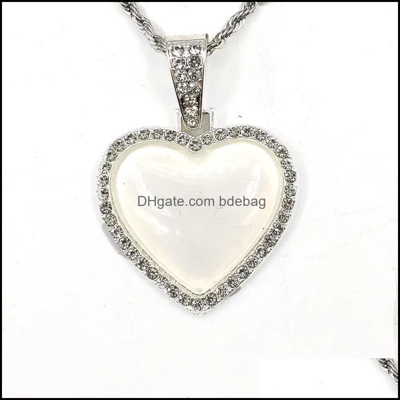 20 pcs/lot custom sublimation blank heart shaped pendant/necklace for valentines day gifts 1827 v2