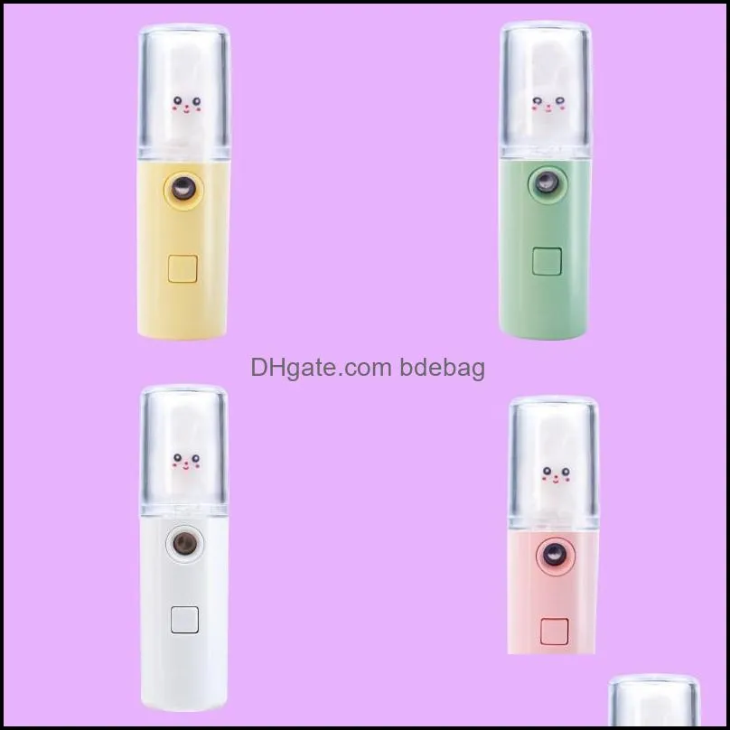cold spray water supply instrument 11 7cm ubs rechargeable cosmetic facial humidifier women rabbit face steaming devices abs 7 8cl