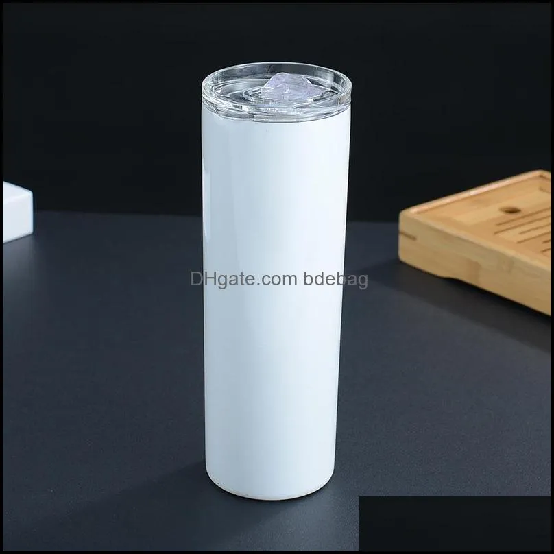 20oz stainless steel sublimation tumblers cup sublimations blanks lnsulated straight water bottle with lid drinking mug