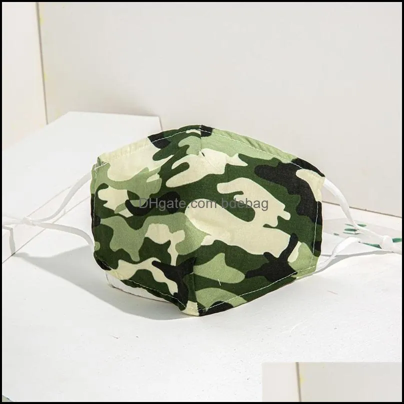 pineapple heart camouflage respirator earloop foldable face masks can put filter piece reusable washable mascherine adult unisex 5xla