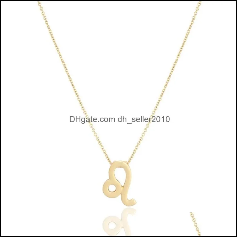 fashion jewelry 12 constellation leo pendant necklaces for women zodiac chains necklace gold silver color birthday gift
