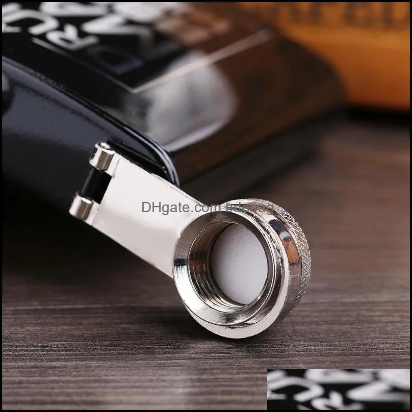 6oz wine bottle light black hip flask stainless steel english letter pattern wines pot arrival 10 8dy l1