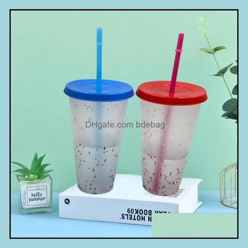  est24oz color changing cup plastic drinking tumblers with straw summer reusable cold drinks cup magic coffee beer mugs 83 s2