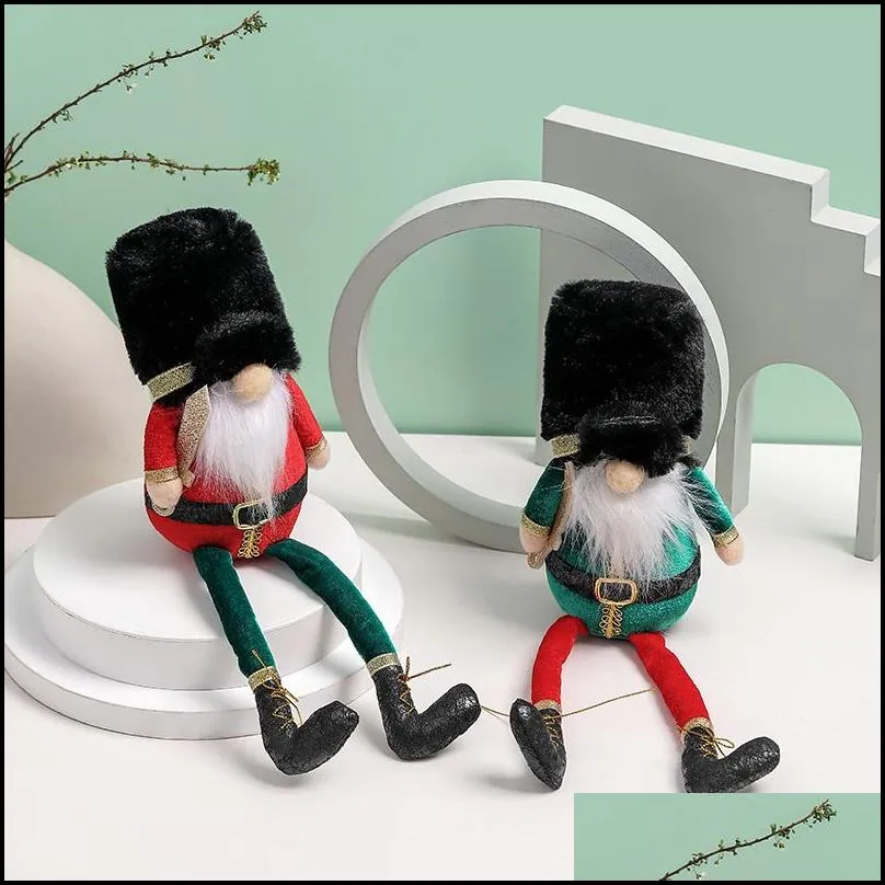 christmas decorations nutcracker soldier doll walnut long legs plush for home navidad natal gift kid 220914
