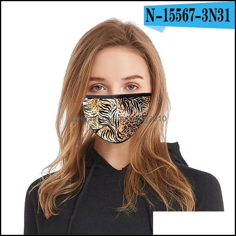 leopard print face mask reusable mascarilla dustproof respirator windbreak earloop serpentine outdoor summer sunscreen 2 6fde