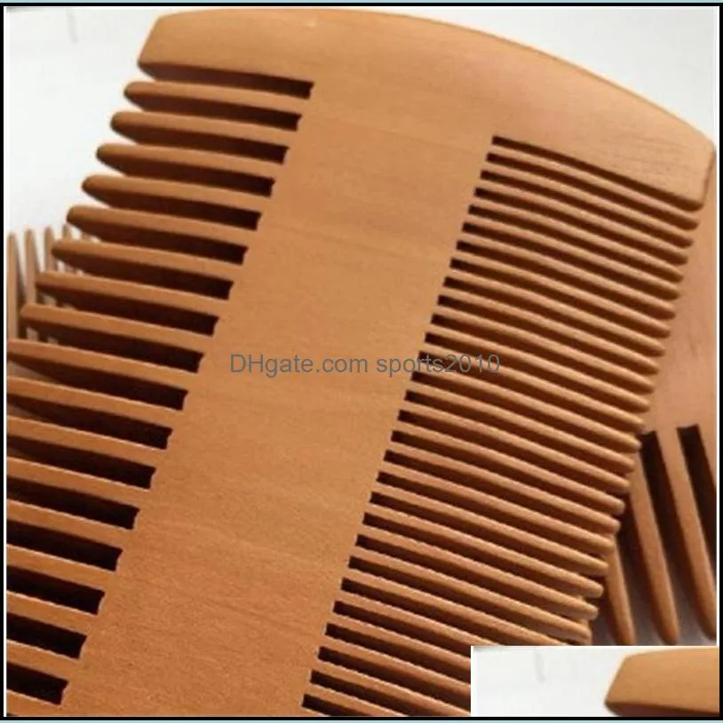 thick wood beard combs burlywood double sided care hair comb narrow hairdressing styling brush pocket barber household 1 85my f2