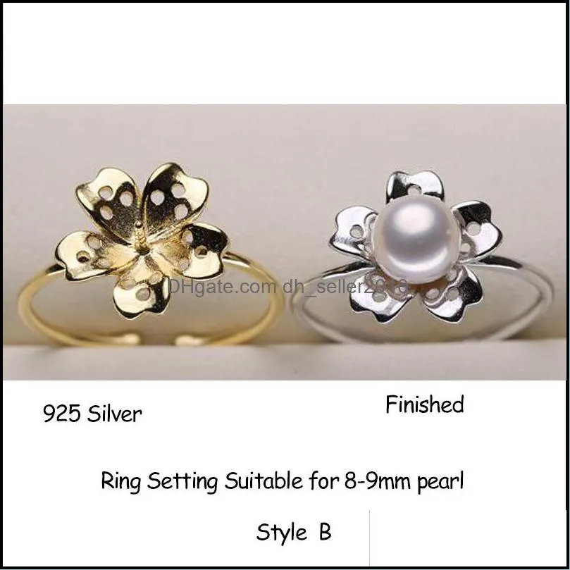 pearl ring settings s925 sterling silver rings settings 9 styles diy ring for women suitable for pearl 89mm jewelry settings gift