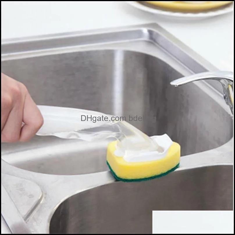 dish washing tool soap dispenser handle refillable bowls pans cups cleaning sponge brush for kitchen clean tools 2002 v2