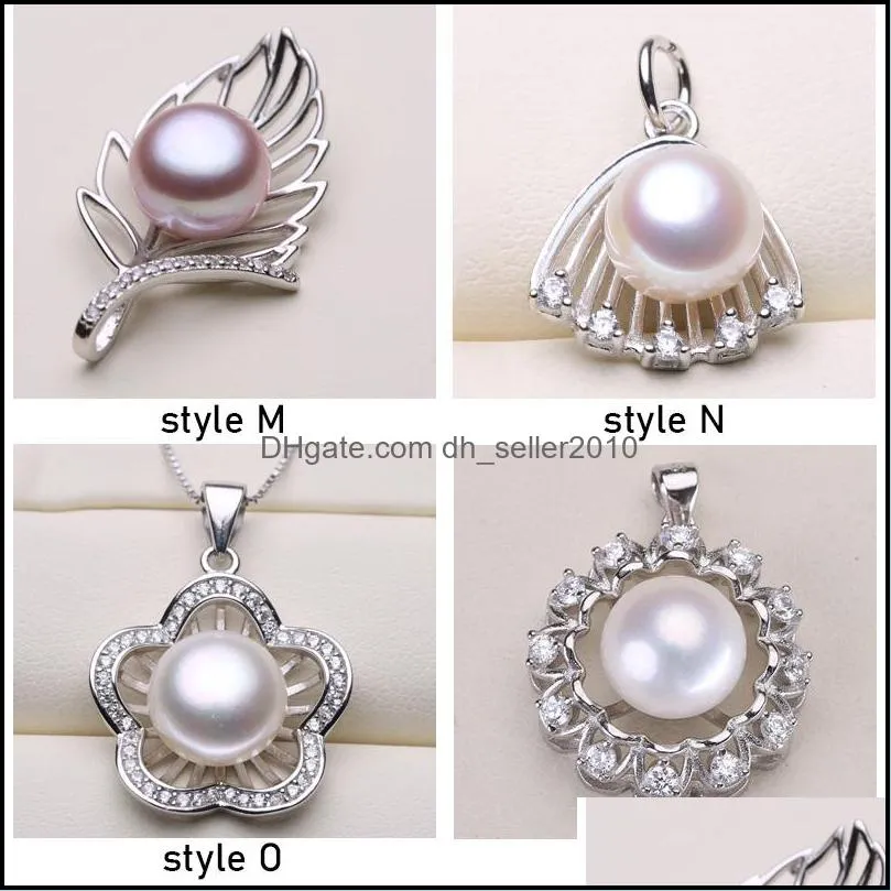 20 styles pearl pendant 925 silver necklace 610mm oblate pearl necklace women fashion jewelry wedding gift