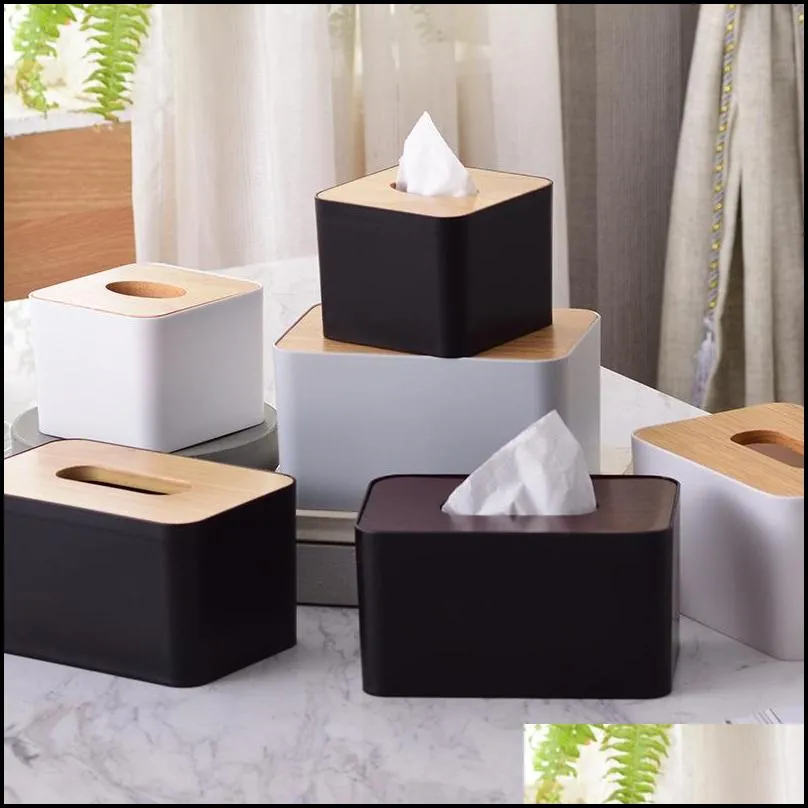 japanese tissue box wooden cover toilet paper solid wood napkin holder case simple stylish home car dispenser 220523